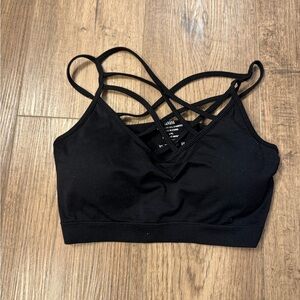 Zenana black criss cross bralette L/XL